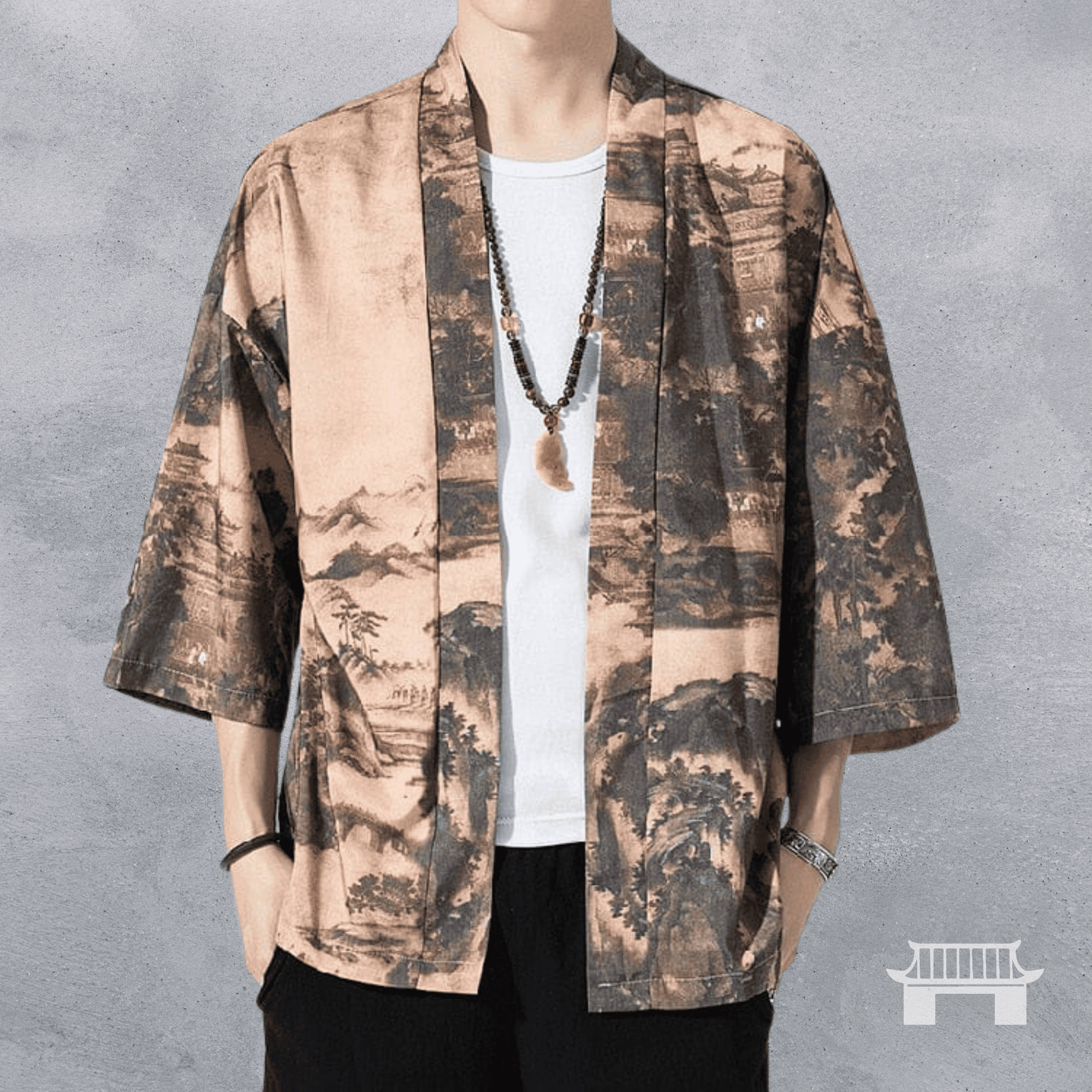 Hanaoka Traditional Kimono Men's Cardigan