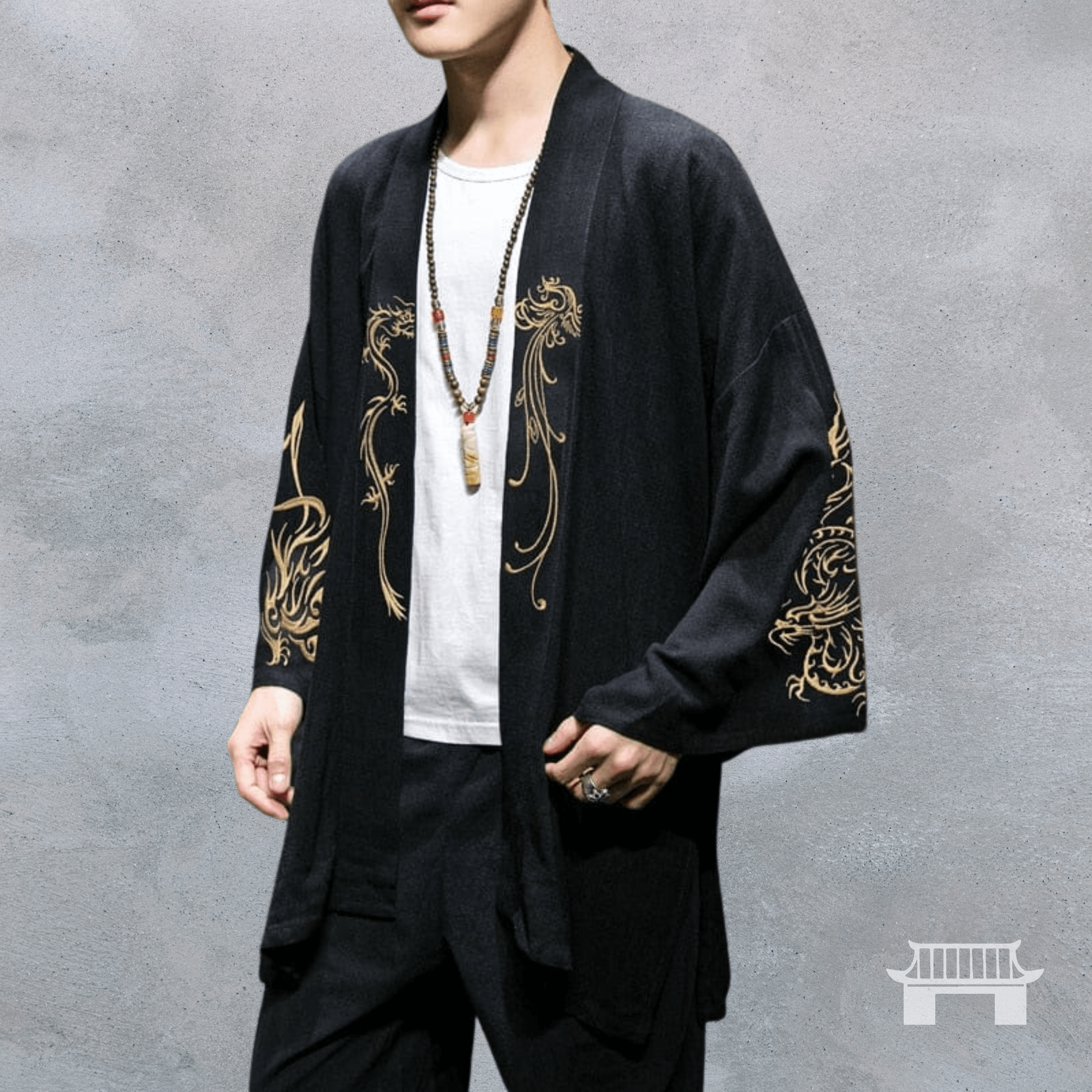 Yulong Dragon Embroidery Kimono Jacket
