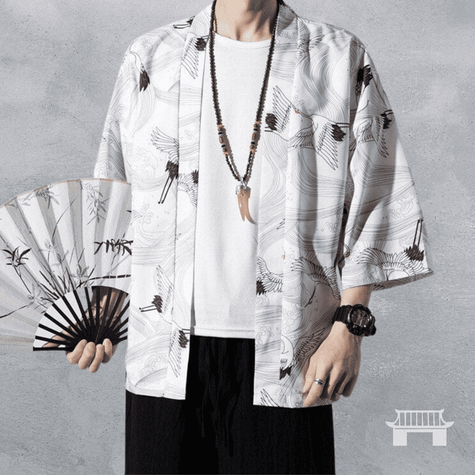 Hanaoka Traditional Kimono Men's Cardigan