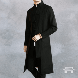 Ziran Classic Black Kimono Trench Coat