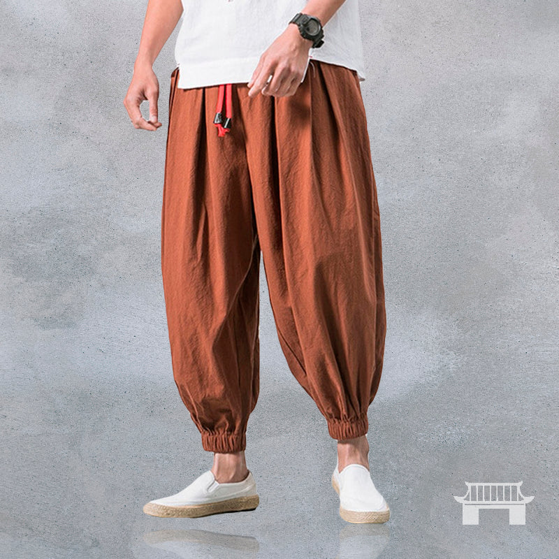 Plus Size Summer Harem Pants Men Short Joggers Chinese Style Calf-Length  Casual Baggy Pants Male Capris Trousers 8XL