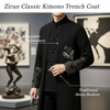 Ziran Classic Black Kimono Trench Coat
